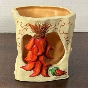 Sandstone Creations Ceramic Chili Pepper Paper Bag Luminary Tea Light Votive